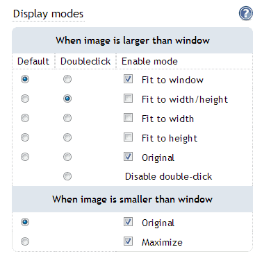 display modes