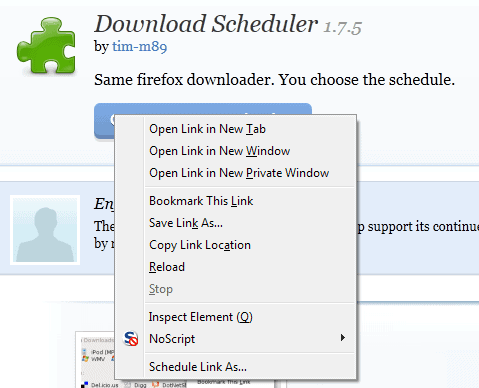 download scheduler firefox