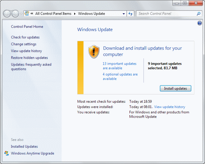 windows update june 2013