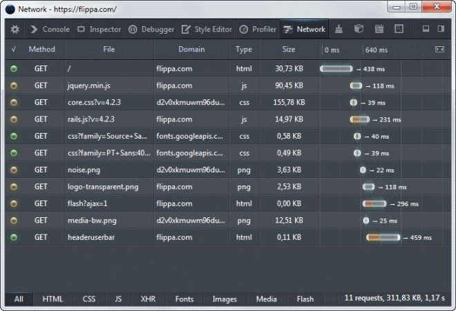 firefox network monitor