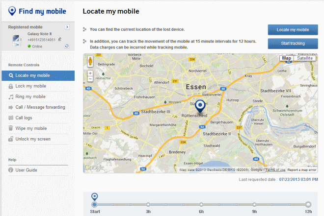 Configure Samsung's free Find my mobile service