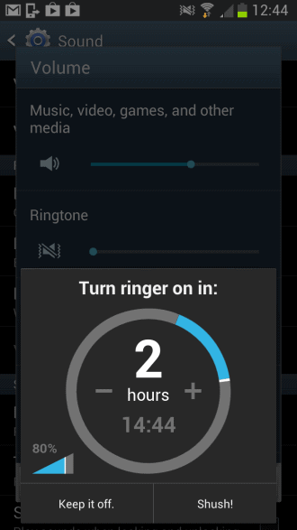 turn android ringer on in
