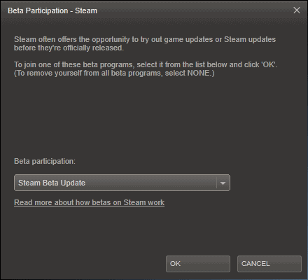 steam beta