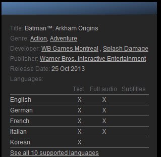 steam languages support
