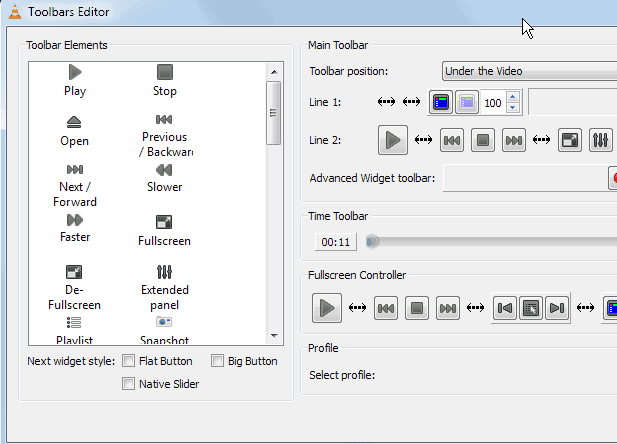 VLC customize interface