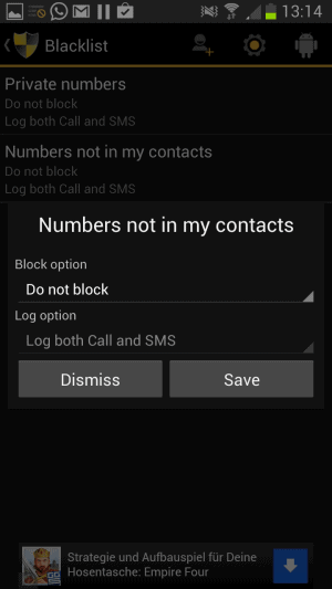 block private numbers android