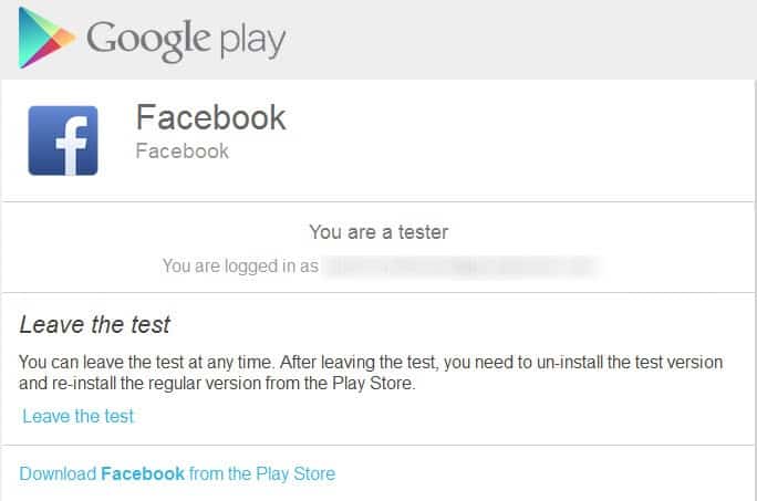 facebook for android beta tester