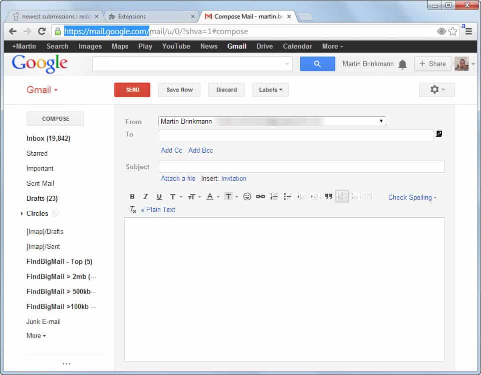 Old Compose for Chrome restores Gmail's old compose 