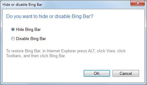 hide or disable bing bar