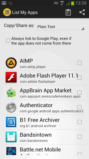 list my apps