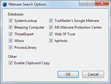 malware search options