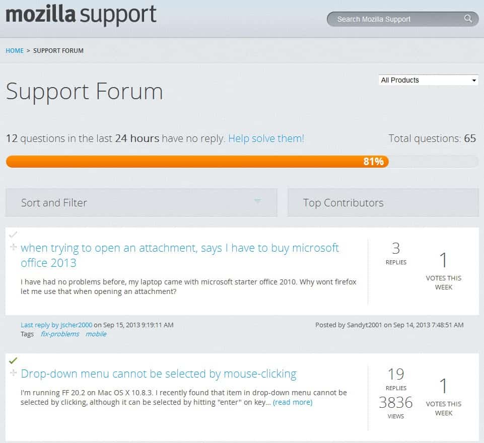 mozilla support