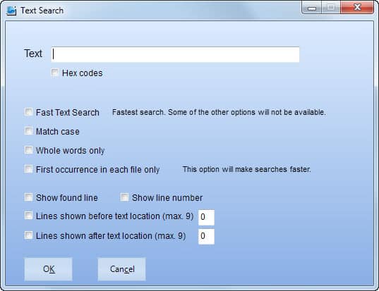 search for text in files