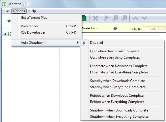 utorrent auto shutdown