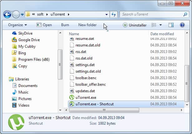 utorrent installation directory