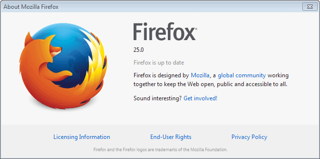 Firefox 25 aggiornamento
