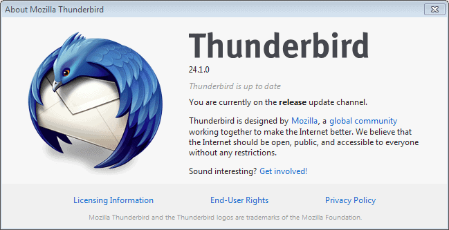 mozilla thunderbird 24.1