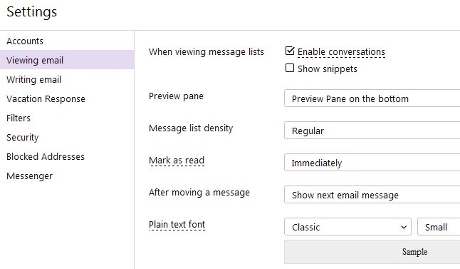 yahoo mail change text style