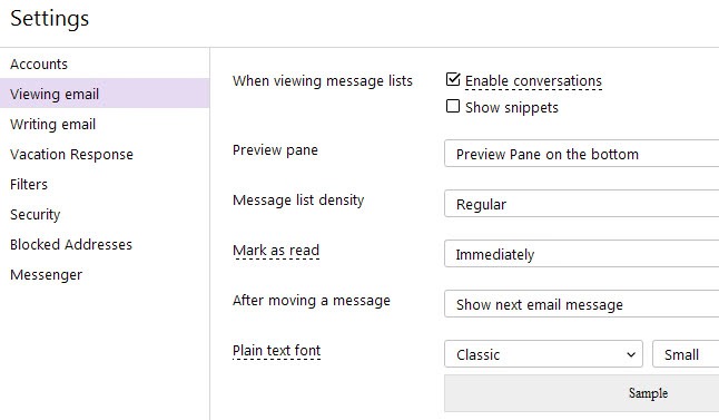 How to change back the style of text on the new Yahoo Mail