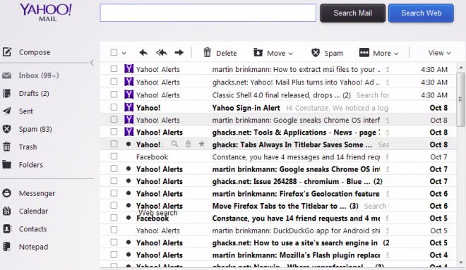 yahoo mail inbox text style