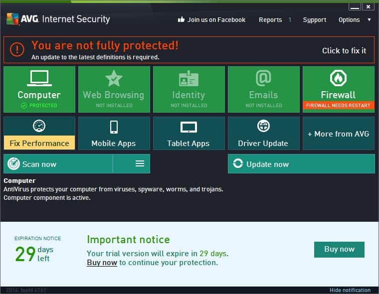 AVG Internet Security trial