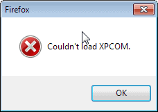 Fixing Firefox's Couldn't load XPCOM error message on start