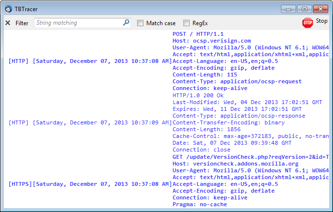 tbtracer thunderbird connections