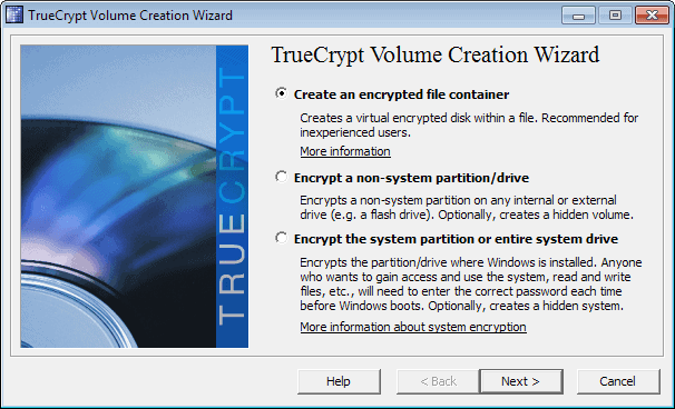 create encrypted volume
