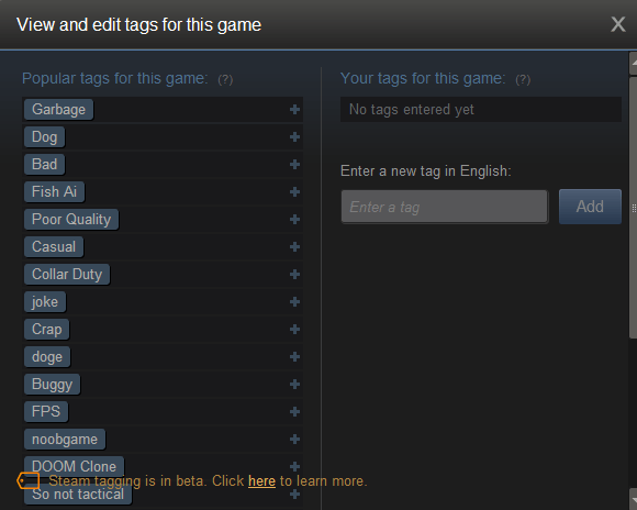 steam tags