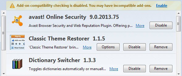 chrome avast incompatible