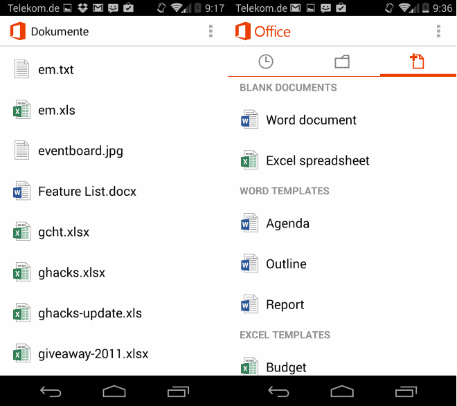 office mobile document view