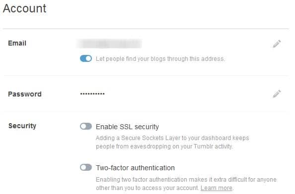 tumblr two-factor authentication