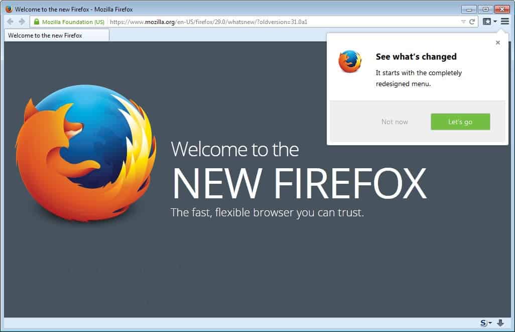 firefox 29 start