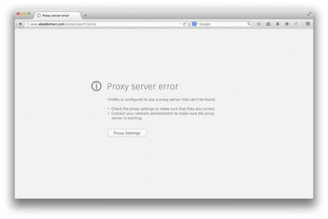 proxy server error