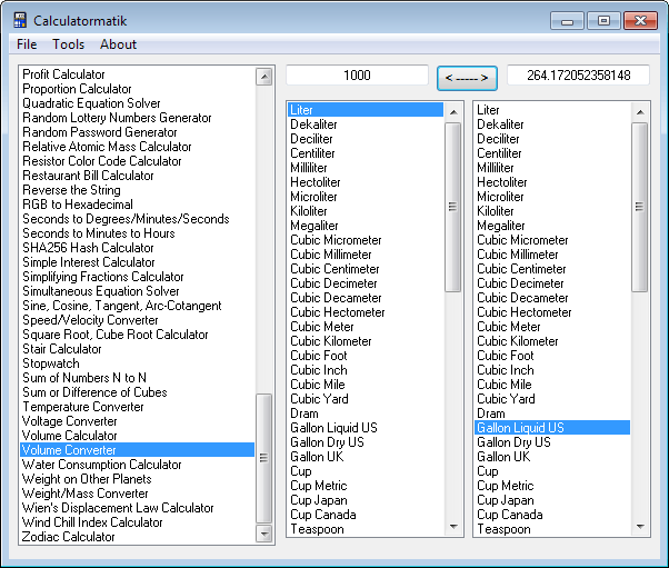 Liters To Kiloliters Conversion Chart