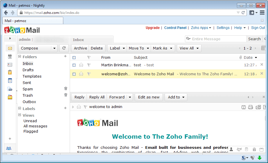 zoho free custom email domains