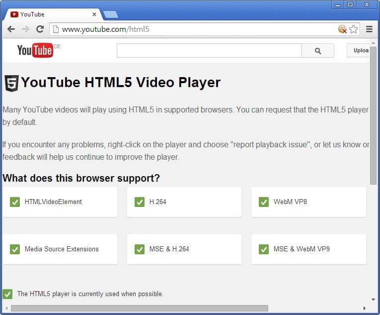 Chrome users don't get Flash option on YouTube anymore