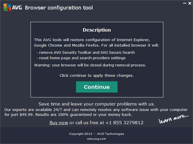 avg browser configuration tool