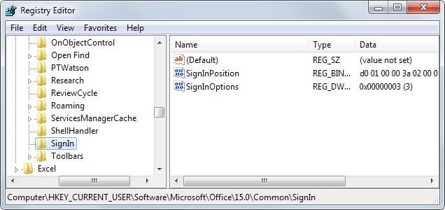 disable cloud sign-in office 2013