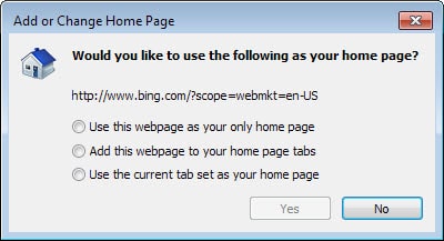 How to modify the home page of Internet Explorer