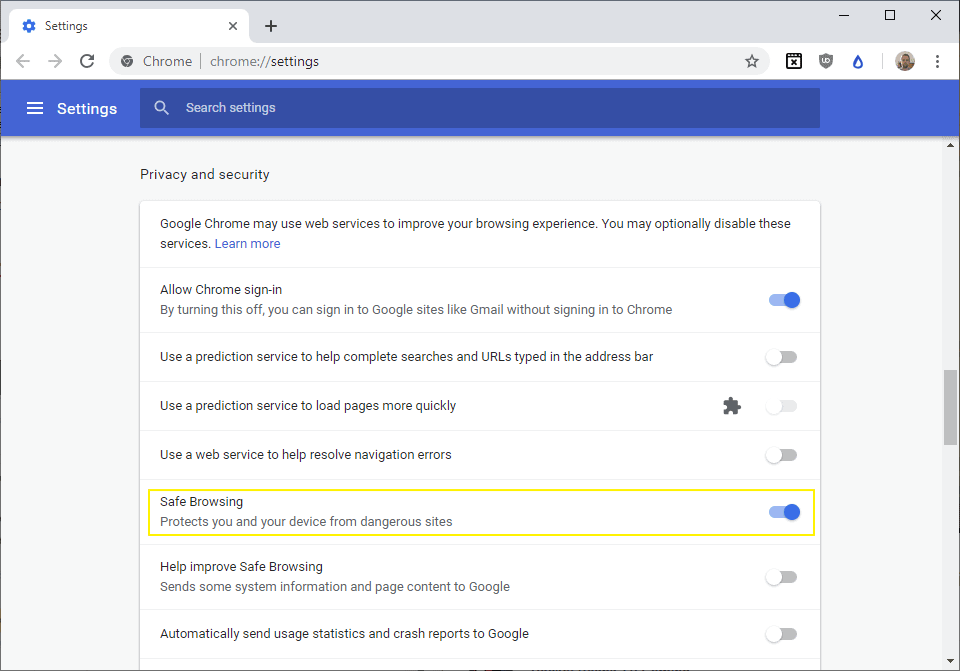 chrome safe browsing