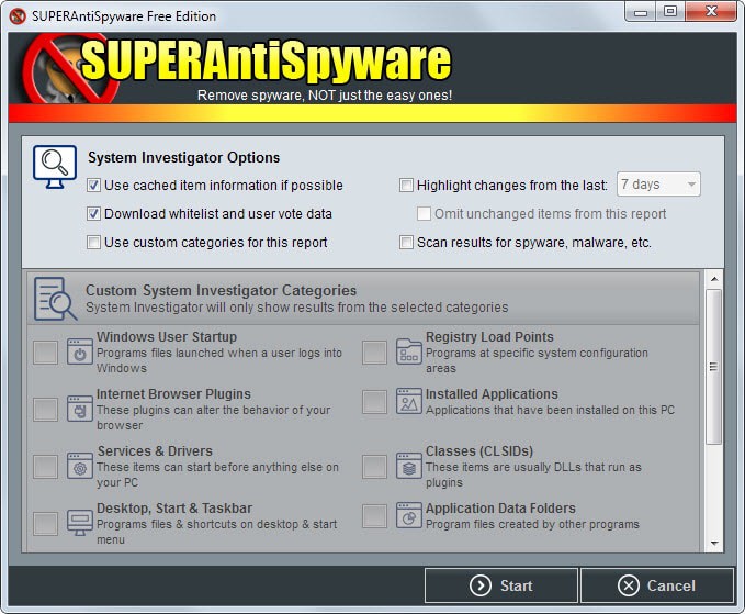 superantispyware system inspector