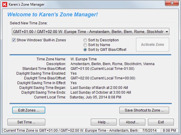 time zone manager