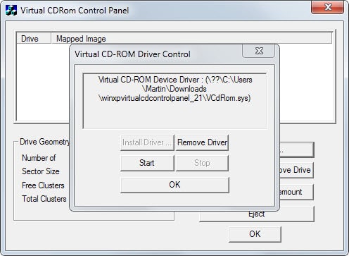 ms virtual cd rom control panel