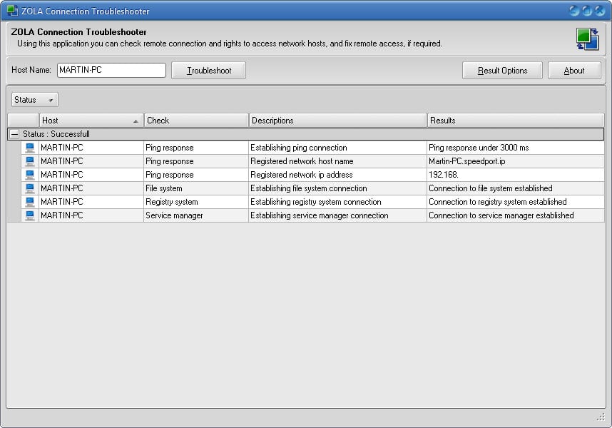 connection troubleshooter