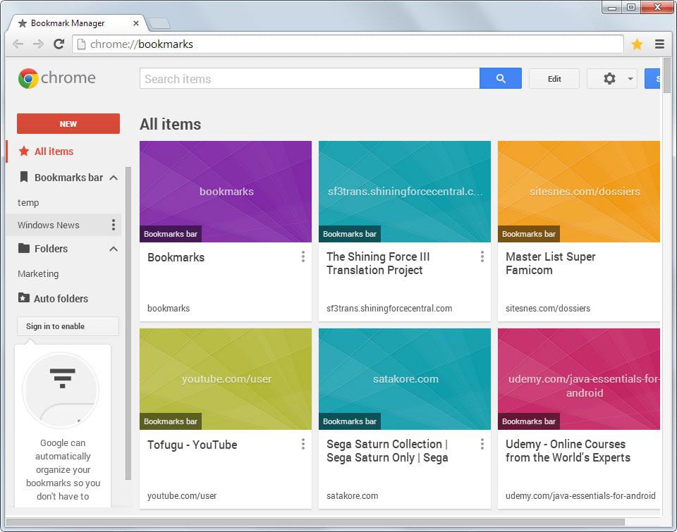 Better Bookmarks for Google Chrome - Extension Download