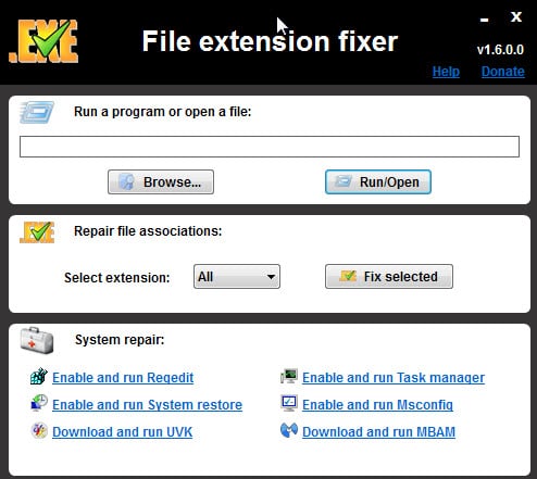 File Extensions Associations