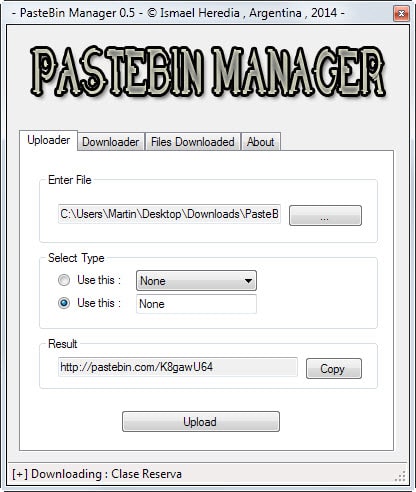Pastebin Manager Is A File Uploader And Downloader For Pastebin