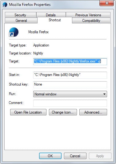 how to bring up firefox profile manager