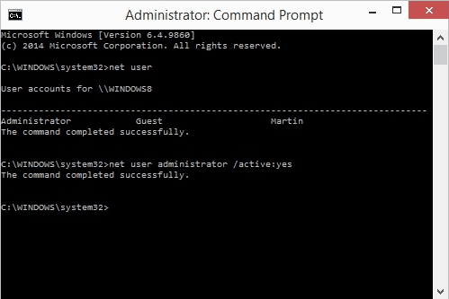 cmd admin in win 10